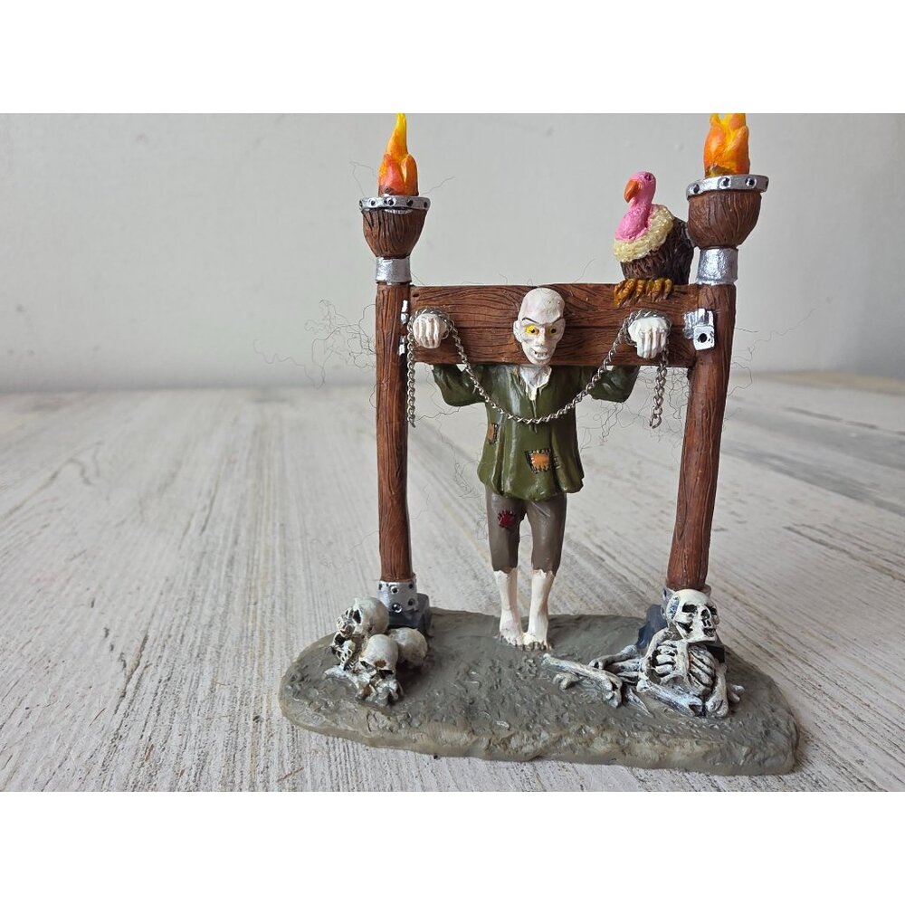 Lemax guillotine executioner tools zombie Halloween people accessory fire skelet
